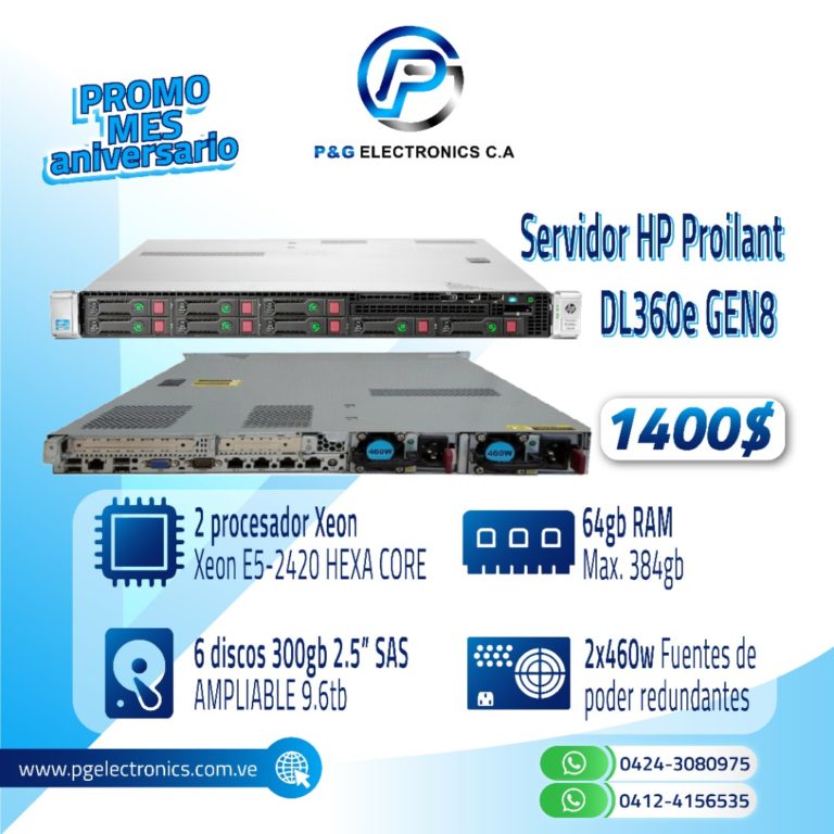 Server HP Proliant DL360e Gen8 64gb