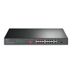 TP-LINK SWITCH 16-Port 10/100 Mbps + 2-Port Gigabit Rackmount Switch with 16-Port PoE+ (TL-SL1218P)