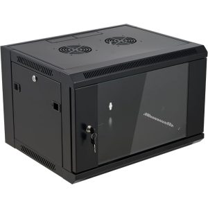 RACK DE PARED CERRADO FIJO 4U 600X450X280MM CON PUERTA DE VIDRIO STC