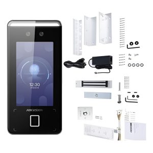 HIKVISION KIT CONTROL BIOMETRICO DE ACCESO FACIAL CON CERRADURA Y BASE (Ds-kas541)