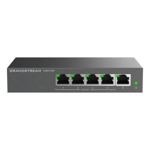 GRANDSTREAM SWITCH POE+ 5 PUERTOS GIGABIT NO ADMINISTRABLE HASTA 60W GWN7700P