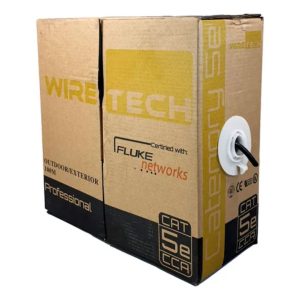 WIRETECH BOBINA DE CABLE UTP CAT5.E 100% COBRE 305MTS BLANCO