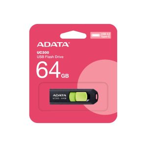 ADATA PENDRIVE UC300 64GB USB-C 3.2 GEN1 NEGRO/VERDE (ACHO-UC300-64G-RBK/GN)